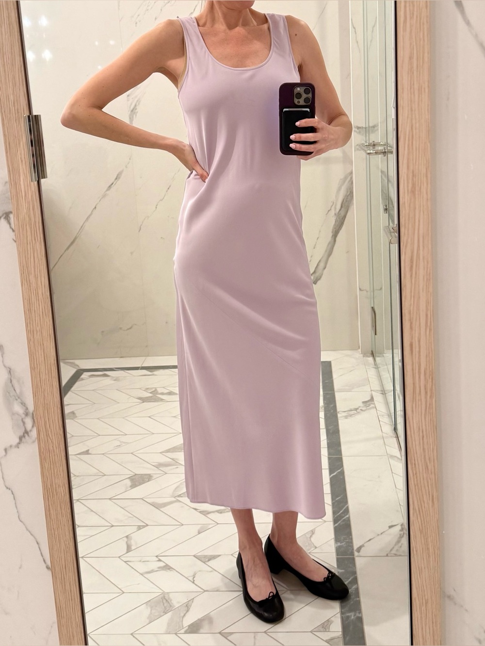 Sportmax Lavender / Lilac Sleeveless Midi Dress Minimal Slip Shift Size XS